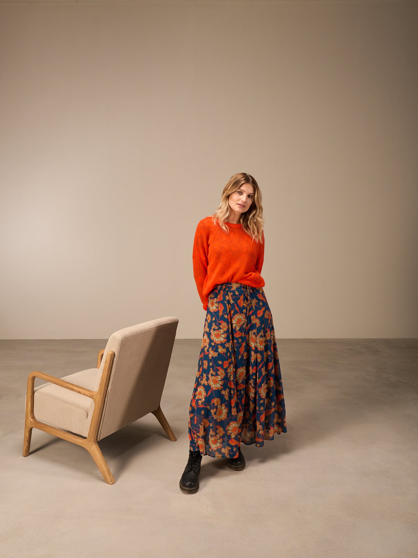 Knitted sweater with wool