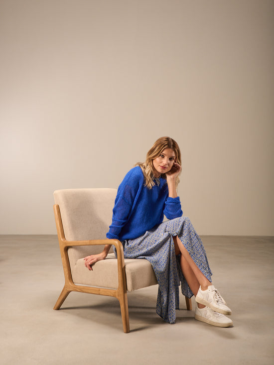 Knitted sweater with wool