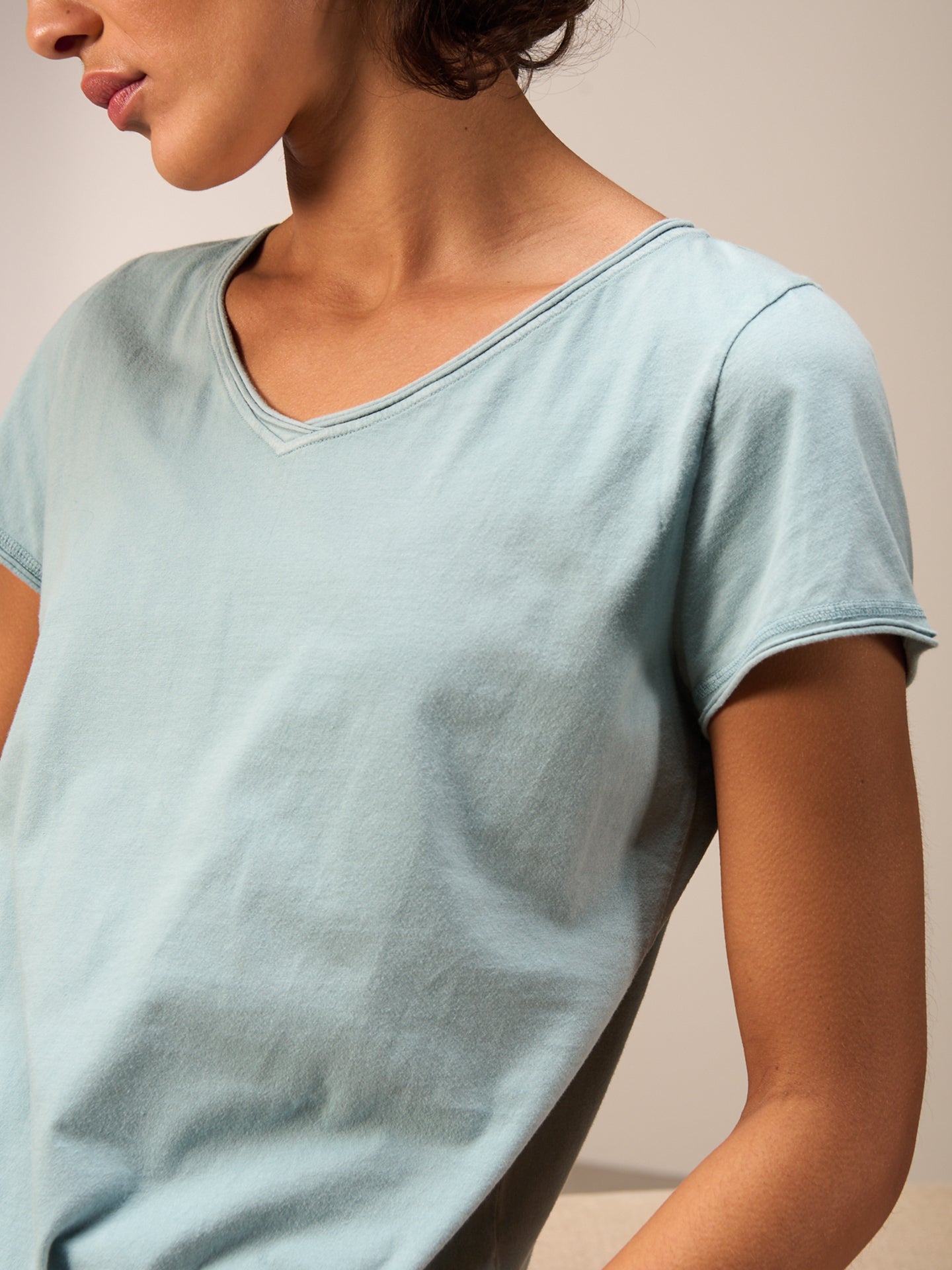 Shirt with V-neck