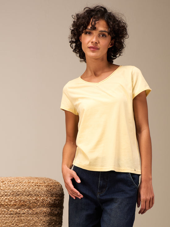 Shirt with V-neck