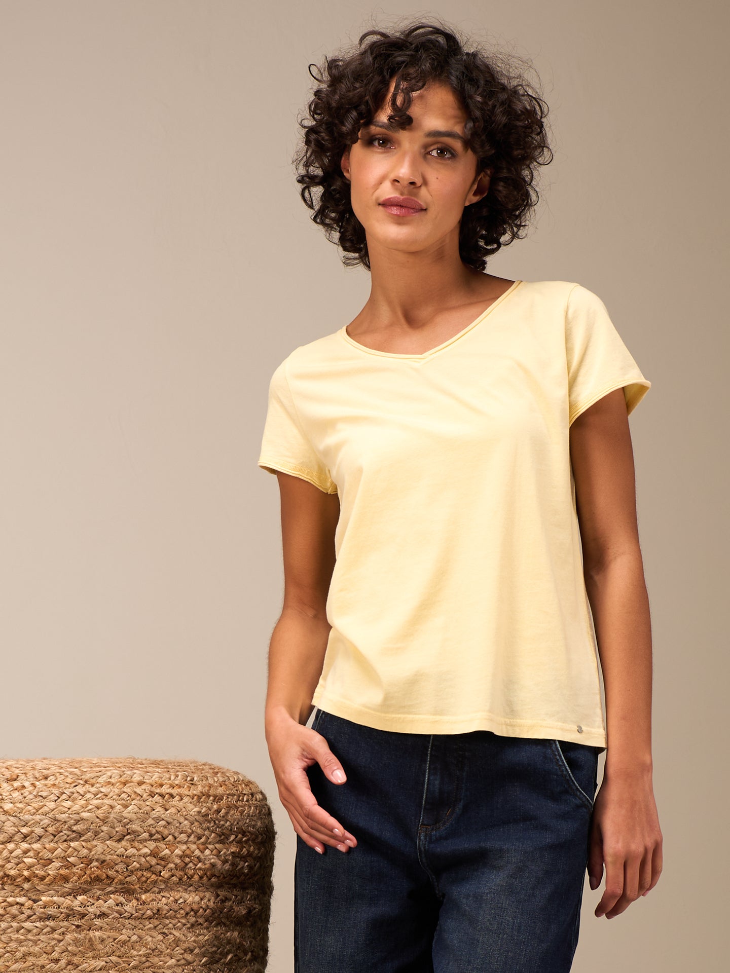 Shirt with V-neck