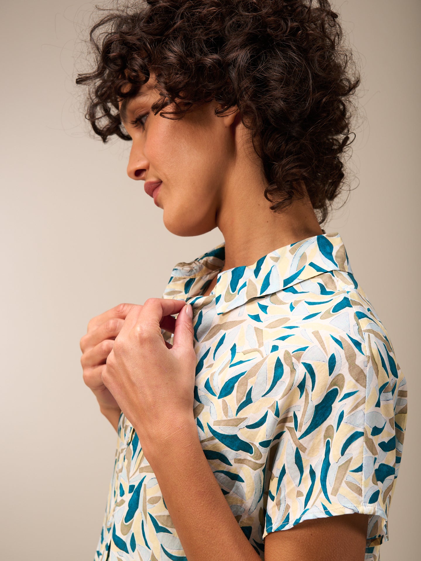 Blouse with button placket