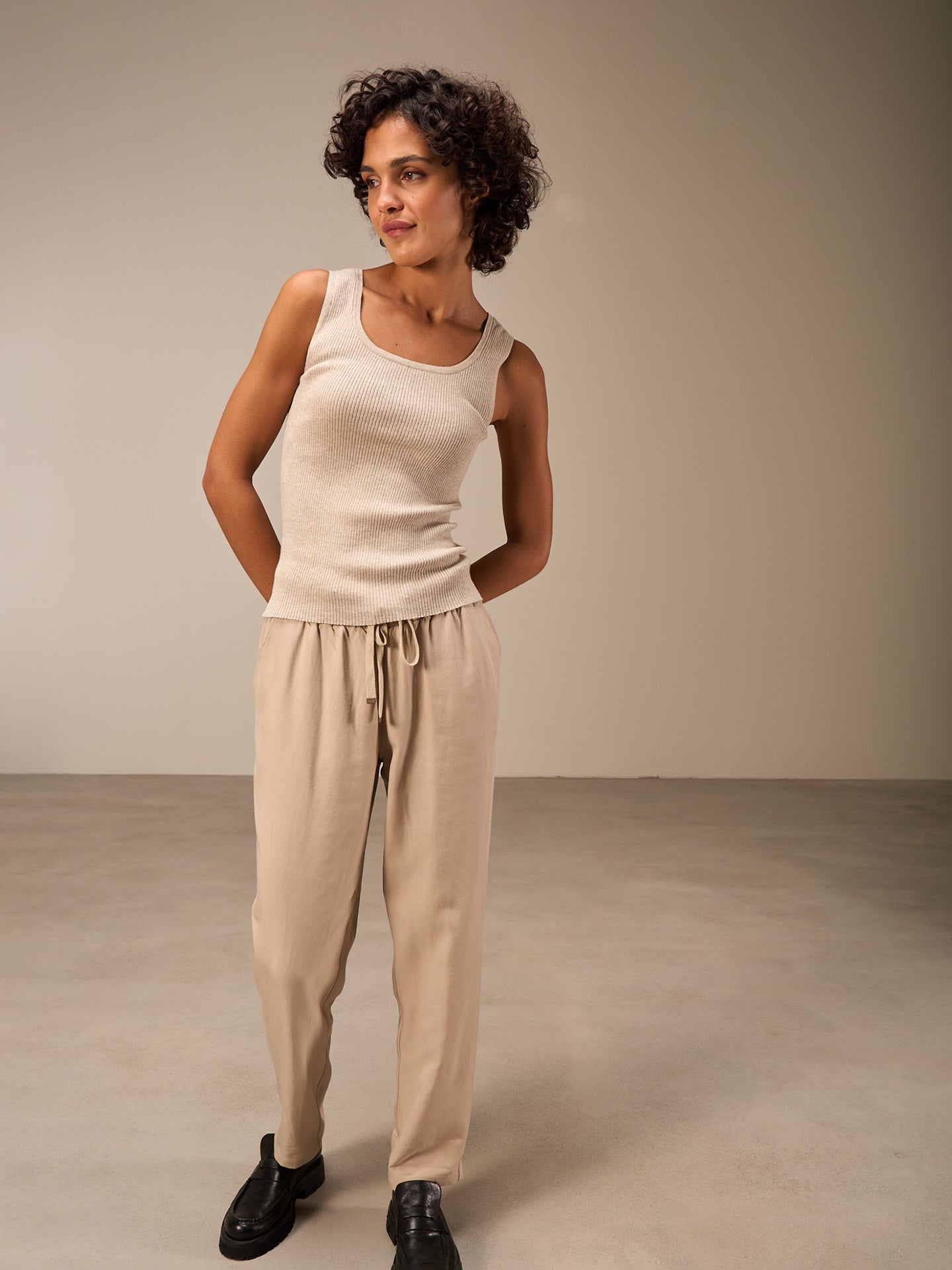 Pants with elastic waistband