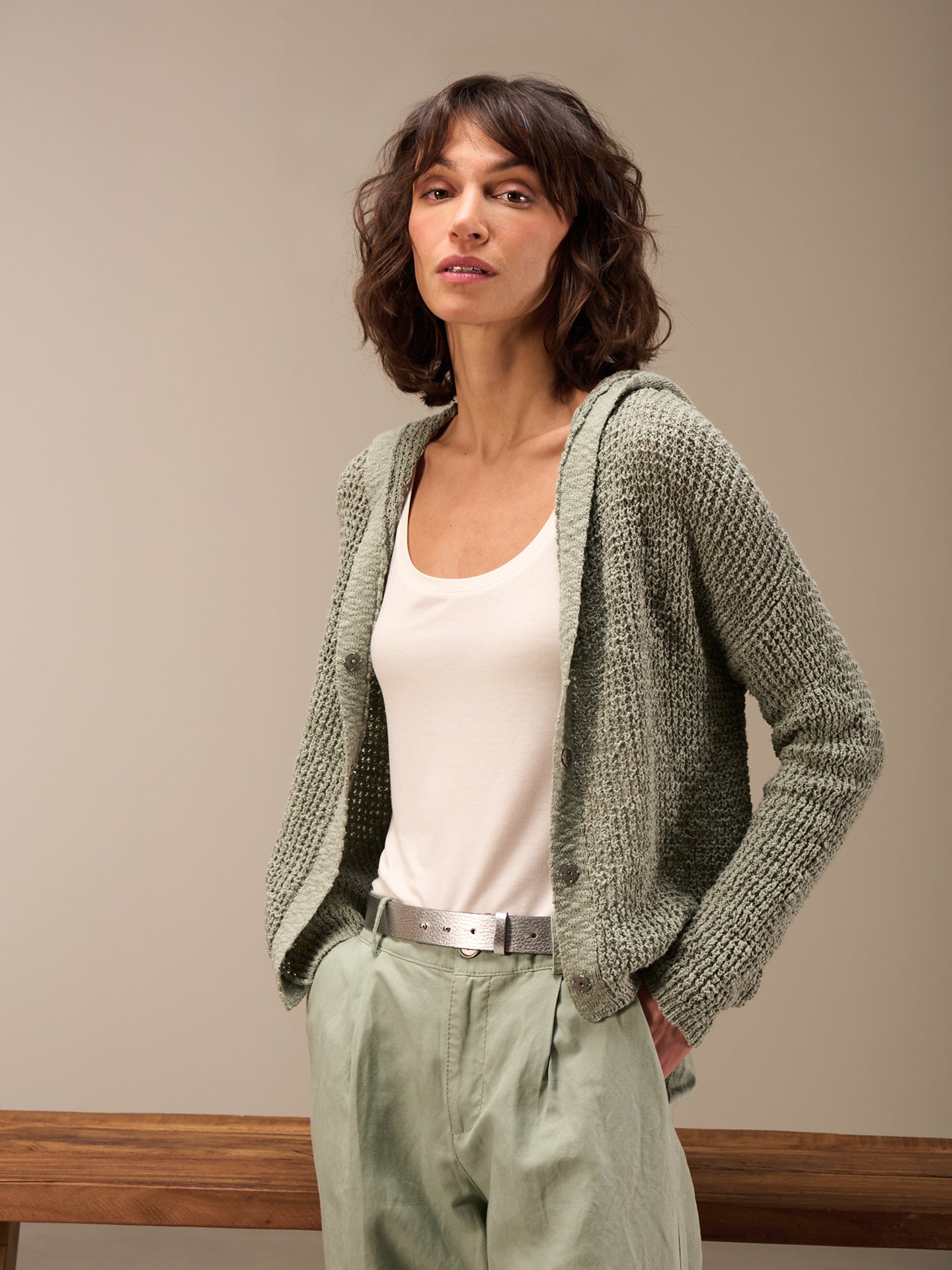 Hooded cardigan