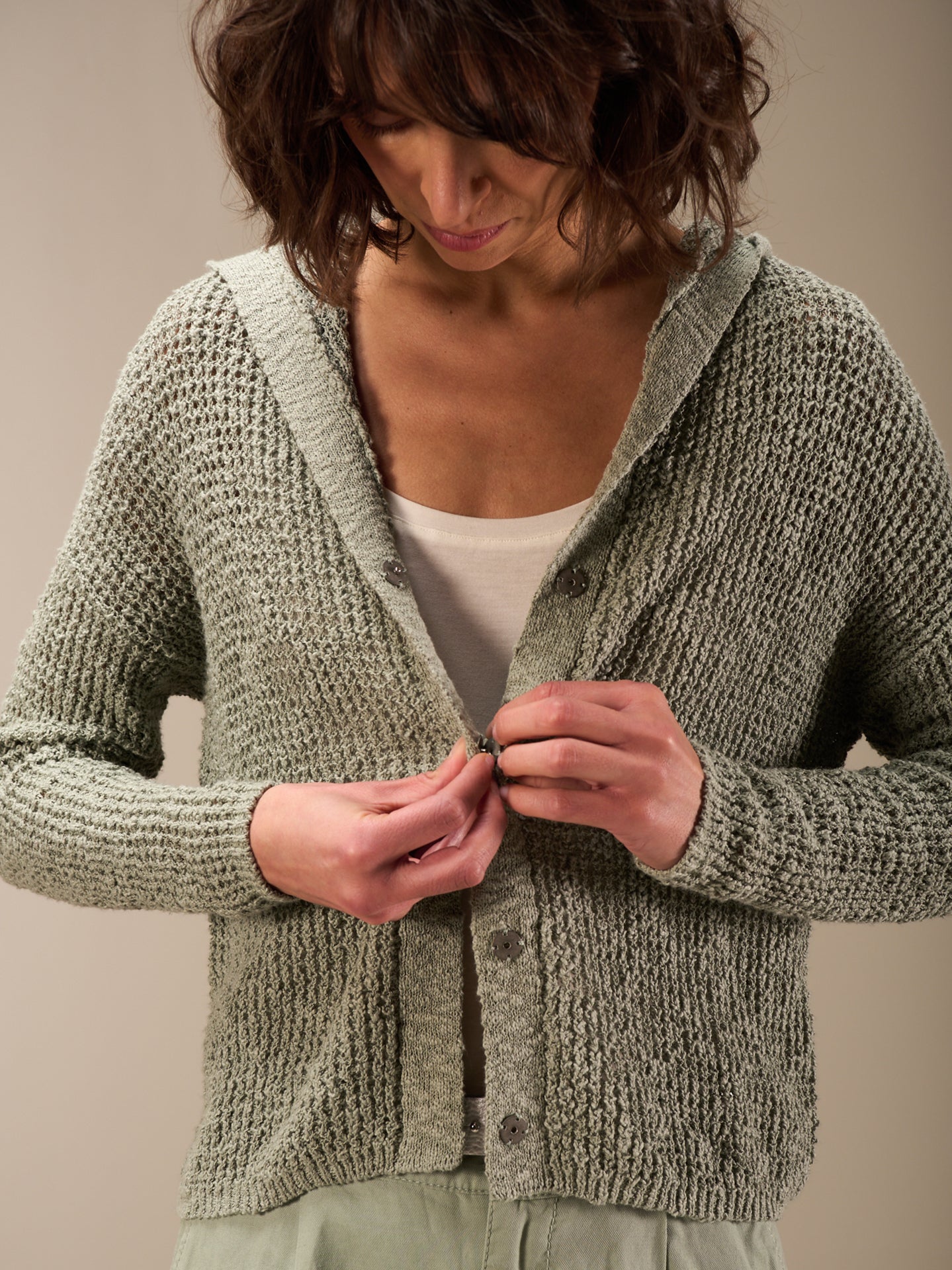 Hooded cardigan