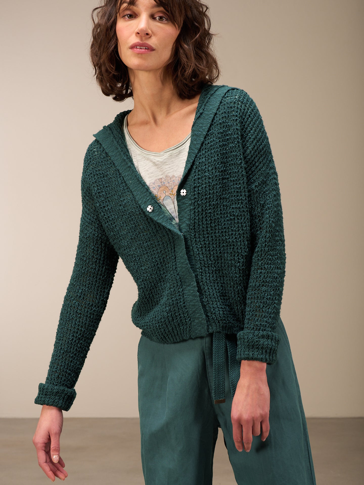 Hooded cardigan