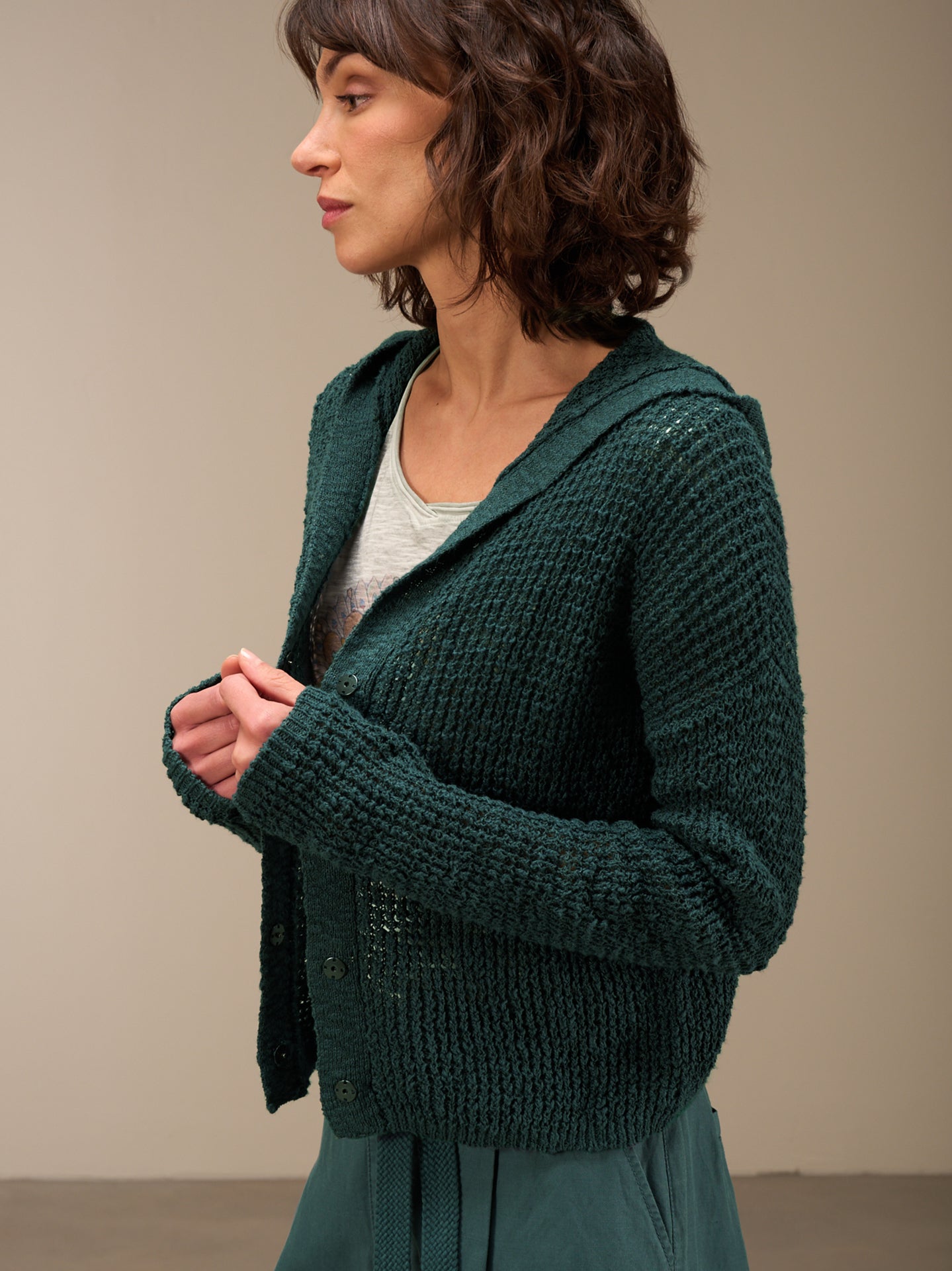 Hooded cardigan