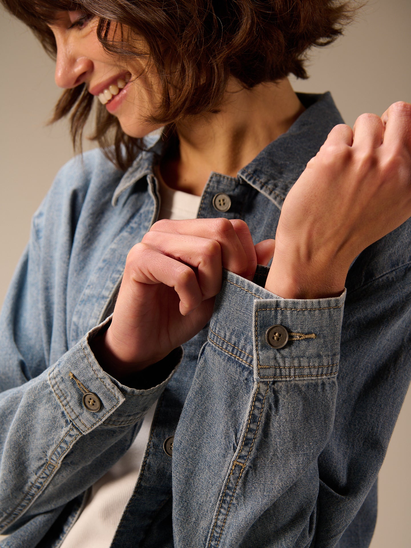 Blouse with linen