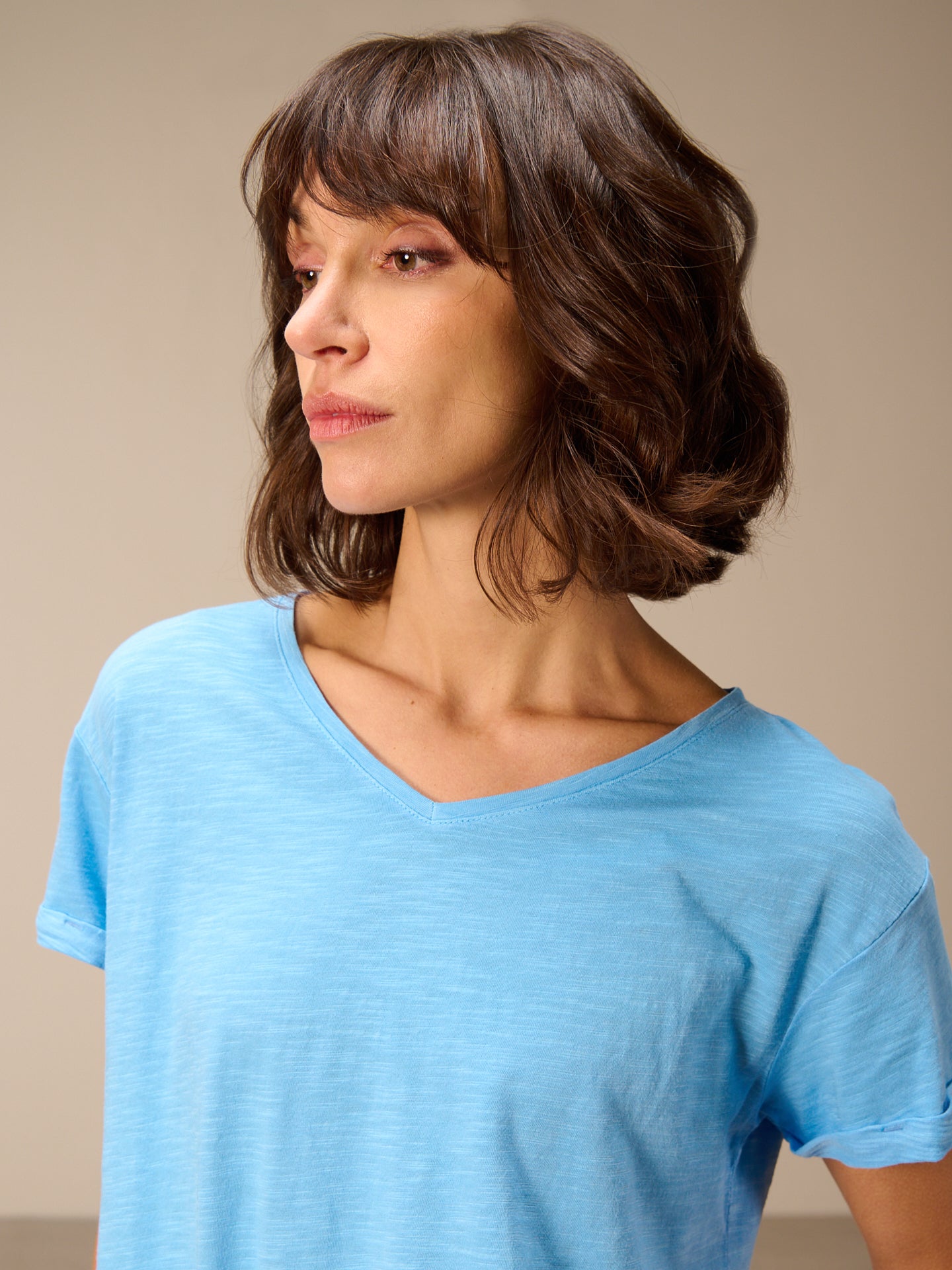 Shirt with V-neck
