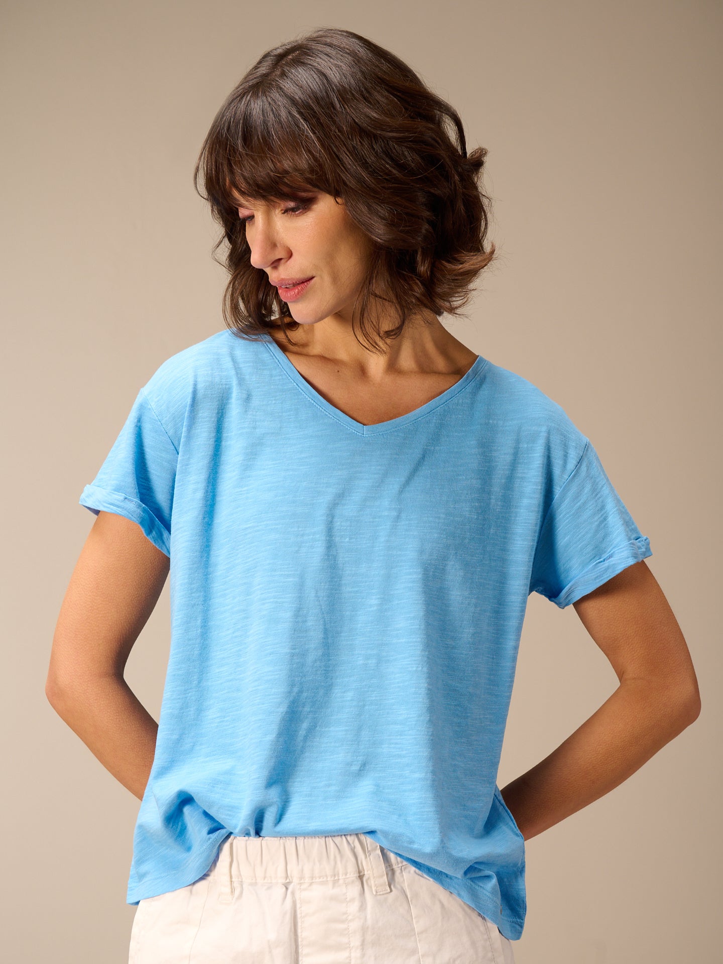 Shirt with V-neck