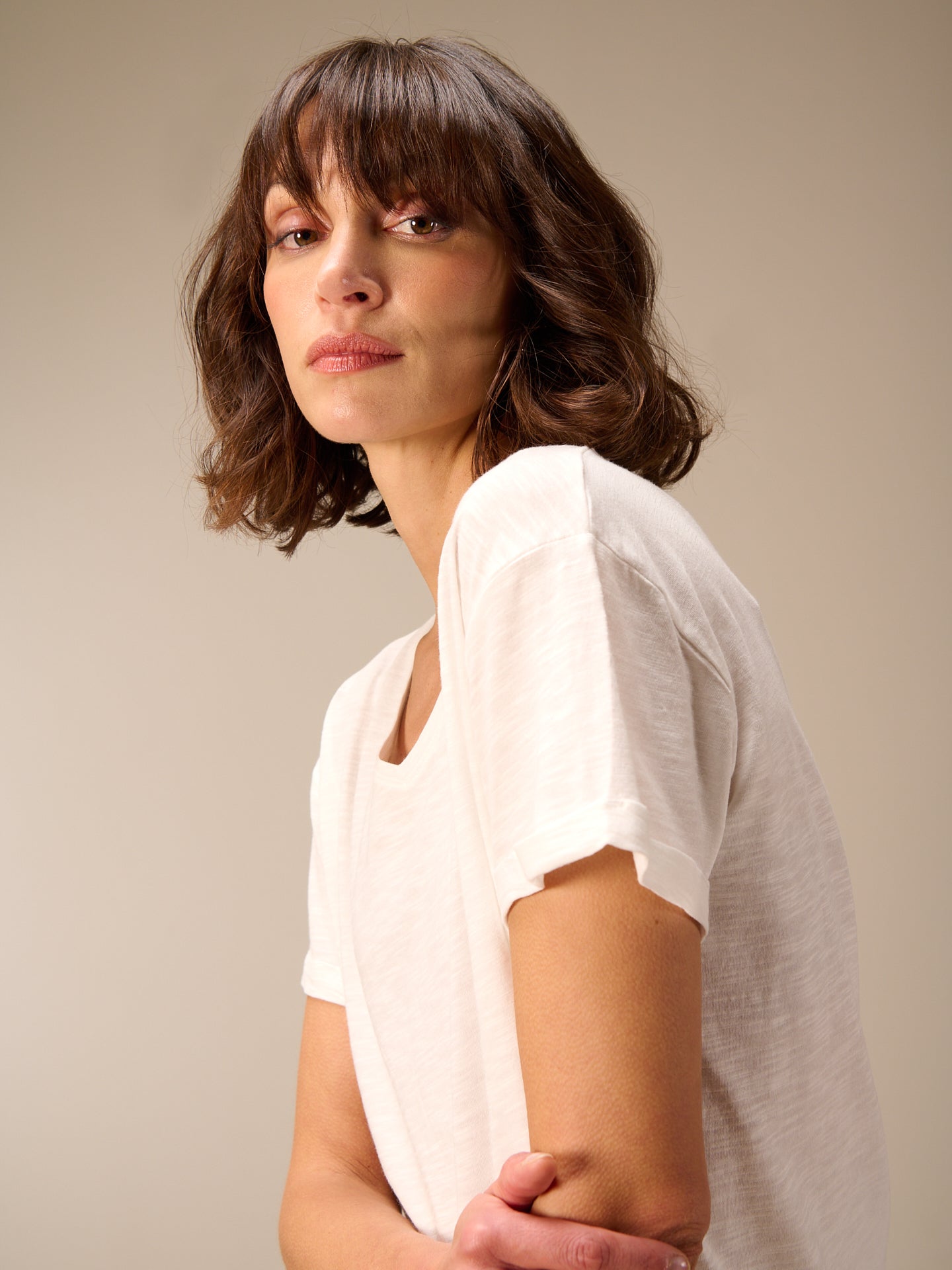 Shirt with V-neck