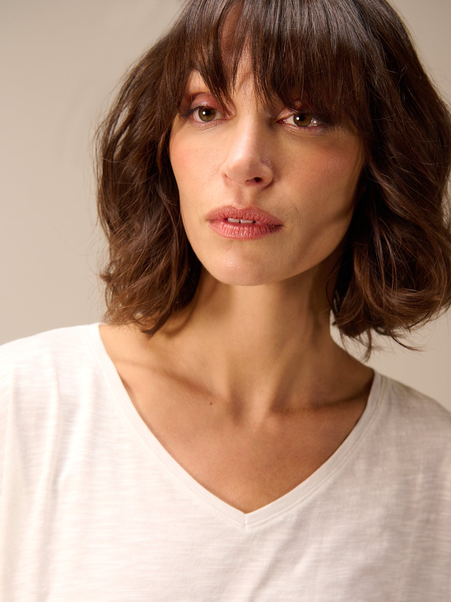 Shirt with V-neck