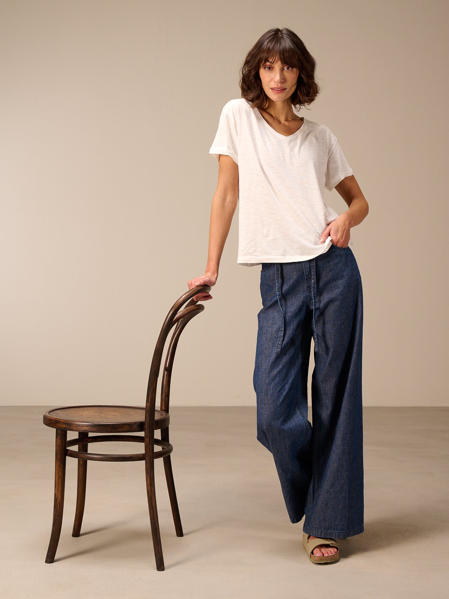Shirt with V-neck