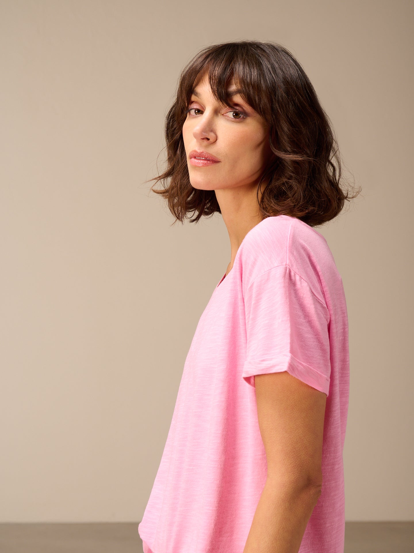Shirt with V-neck