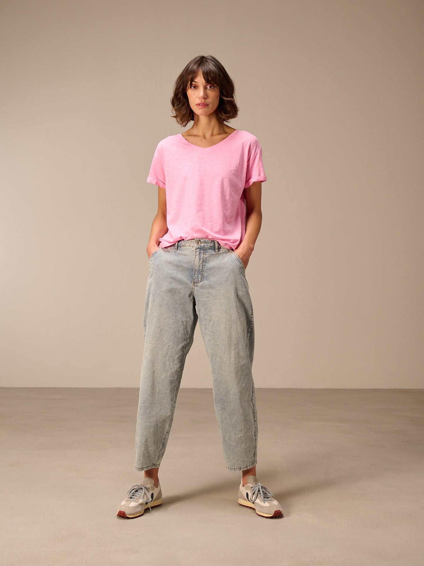 Shirt with V-neck