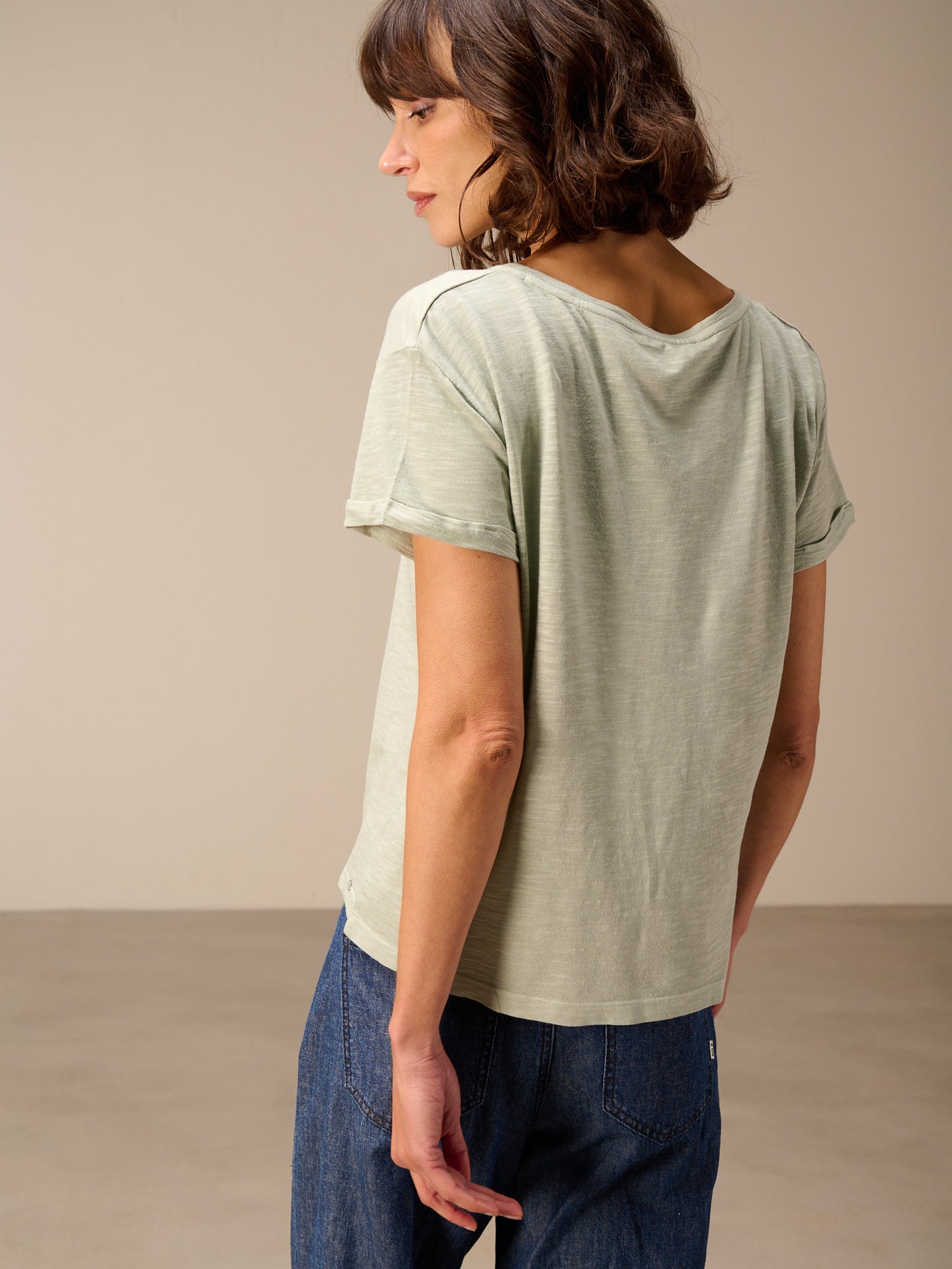 Shirt with V-neck