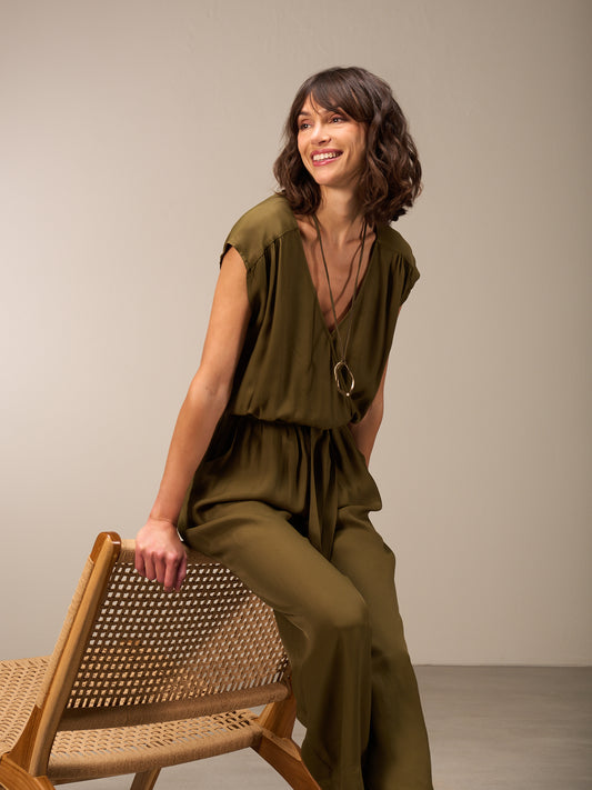 V-neck jumpsuit