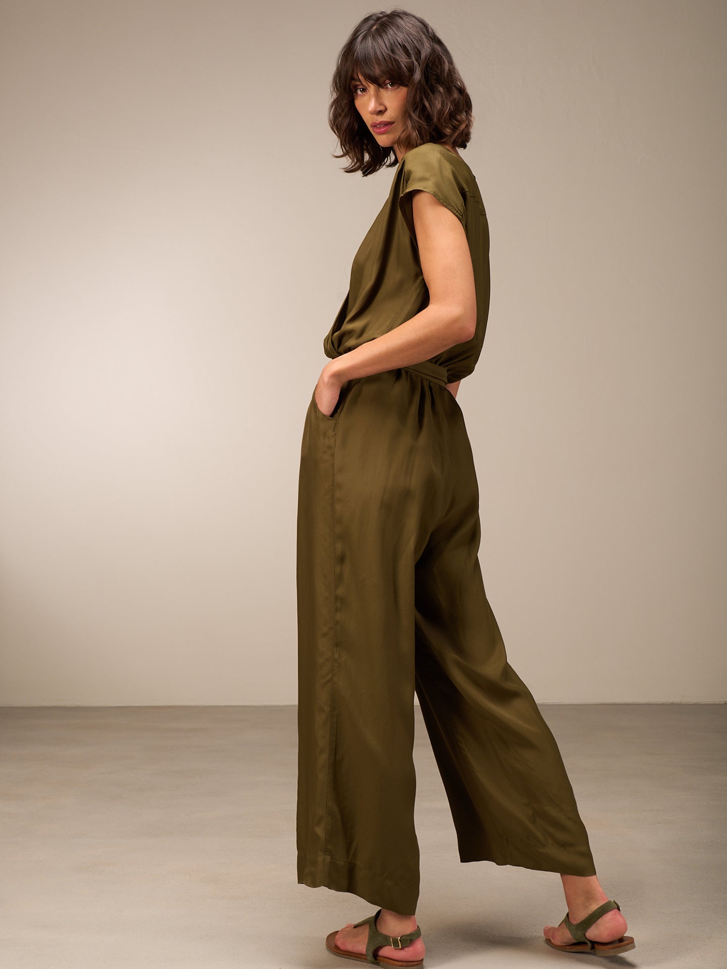V-neck jumpsuit