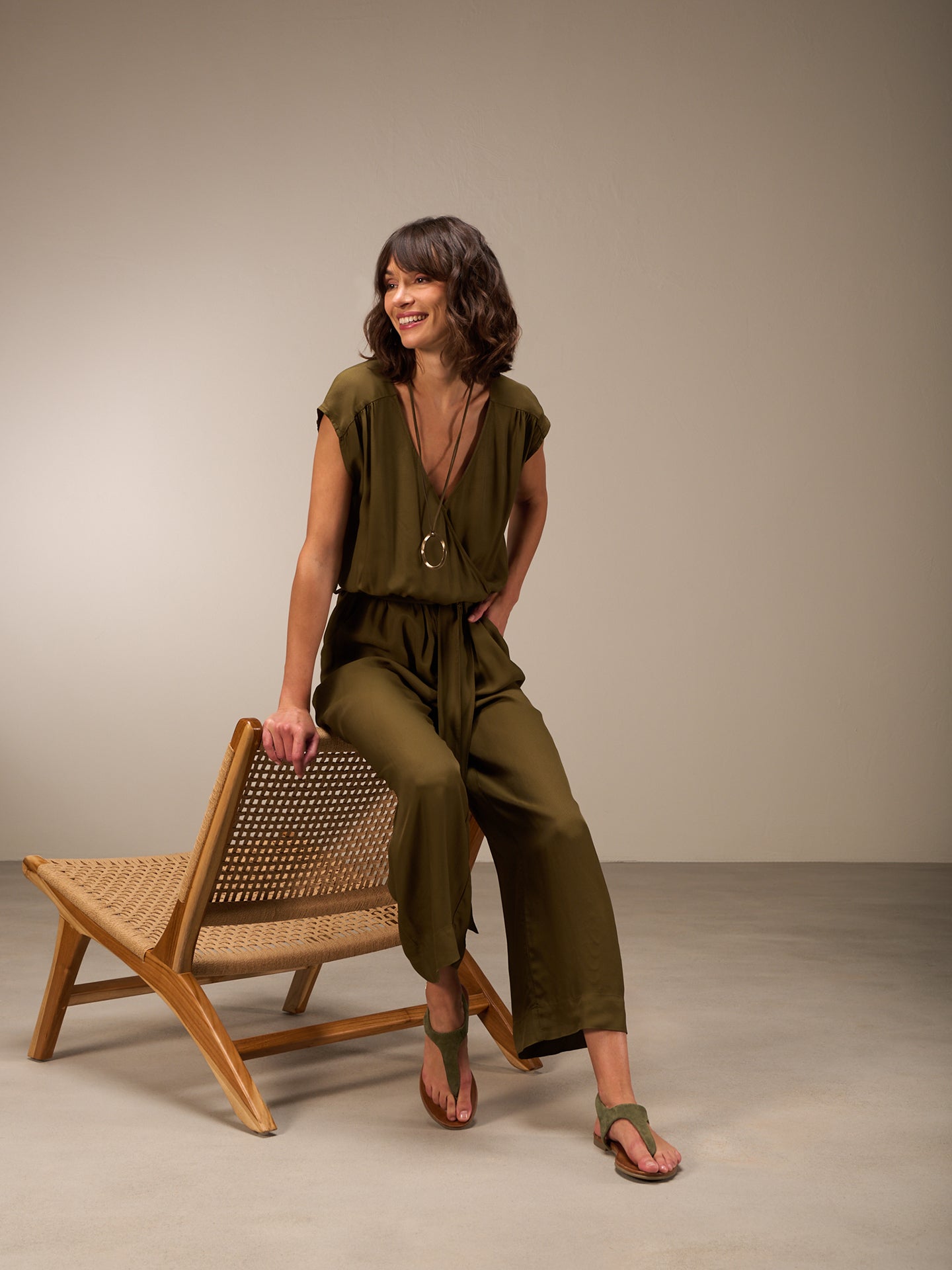 V-neck jumpsuit