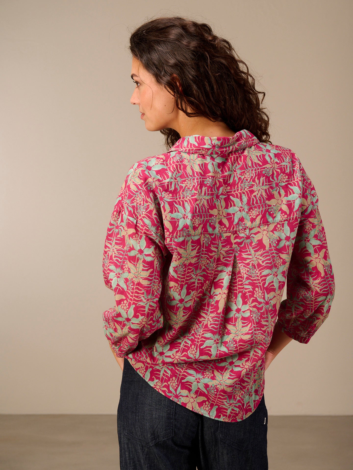 Blouse with button placket