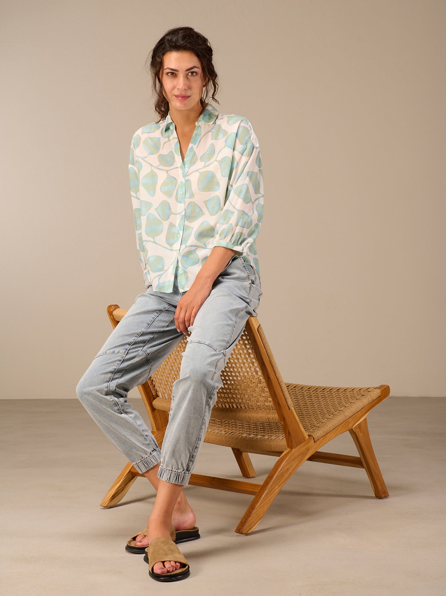 Blouse with button placket