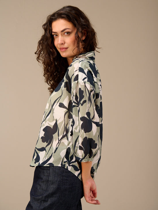 Blouse with button placket