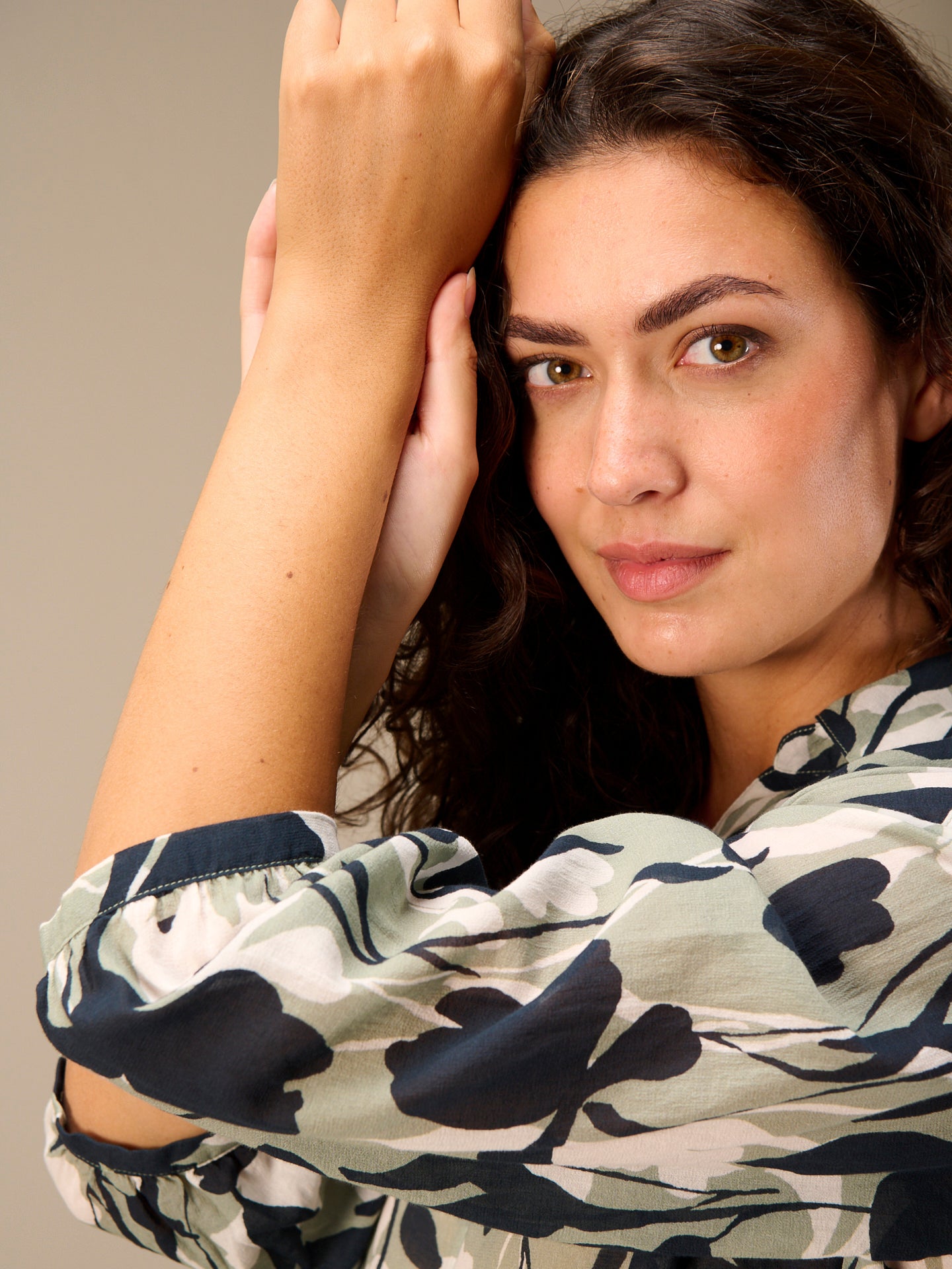 Blouse with button placket