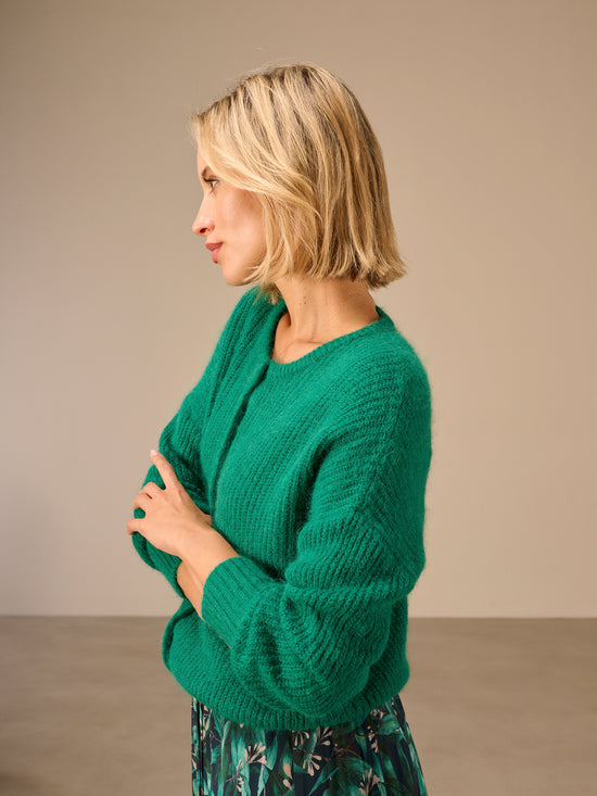 Round-neck cardigan
