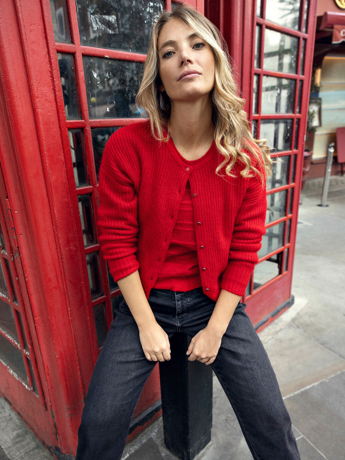 Round-neck cardigan