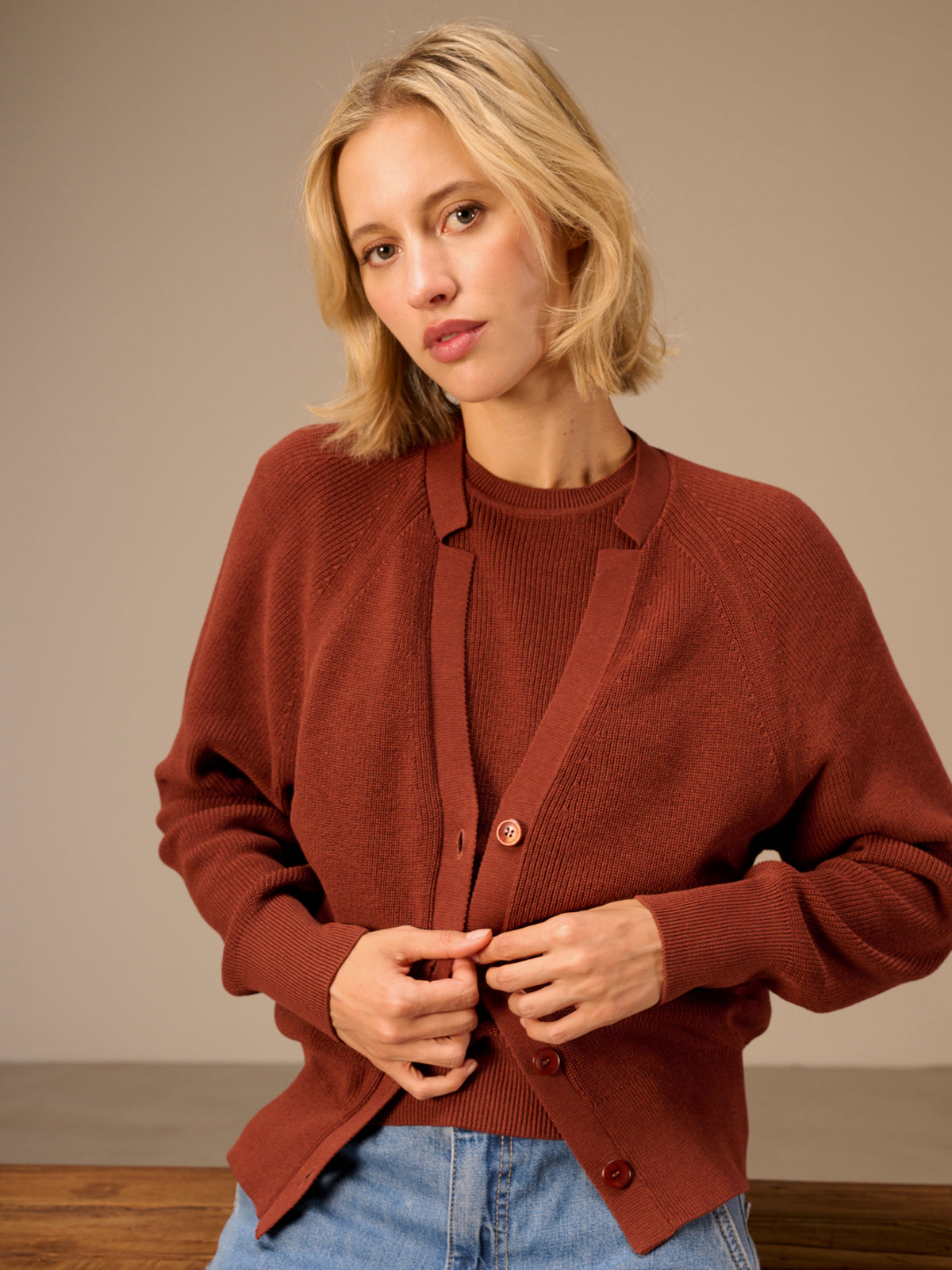 V-neck cardigan