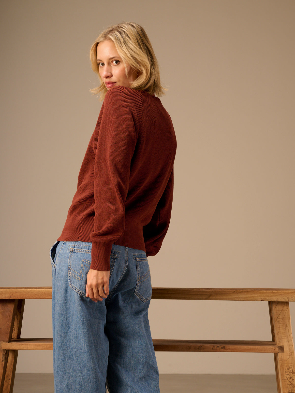 V-neck cardigan