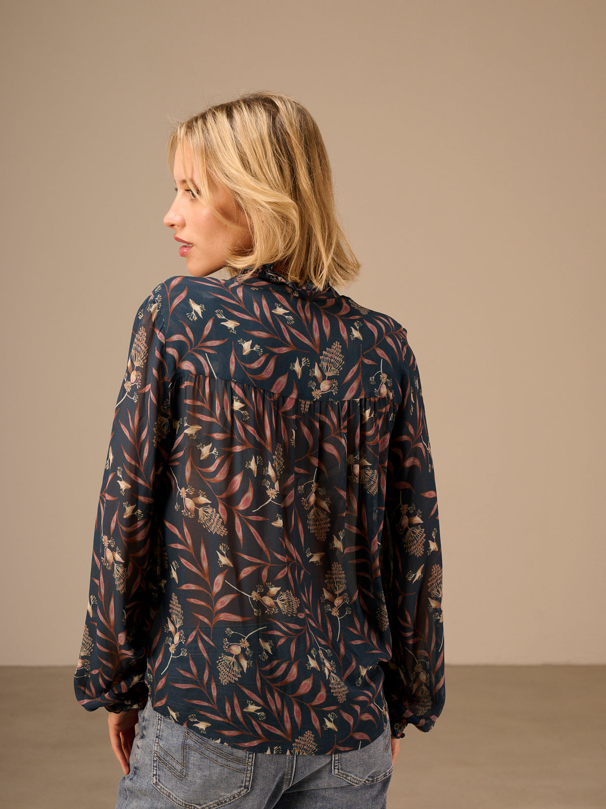 Blouse with ruffle detail