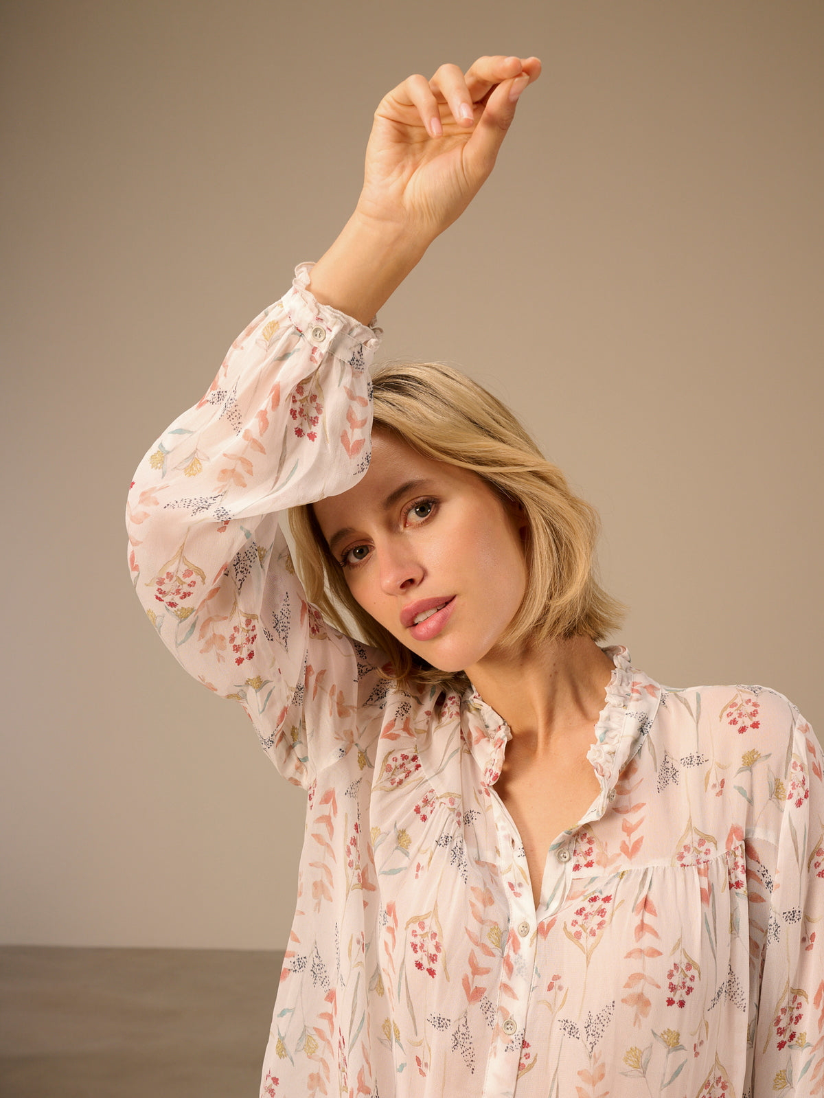 Blouse with ruffle detail