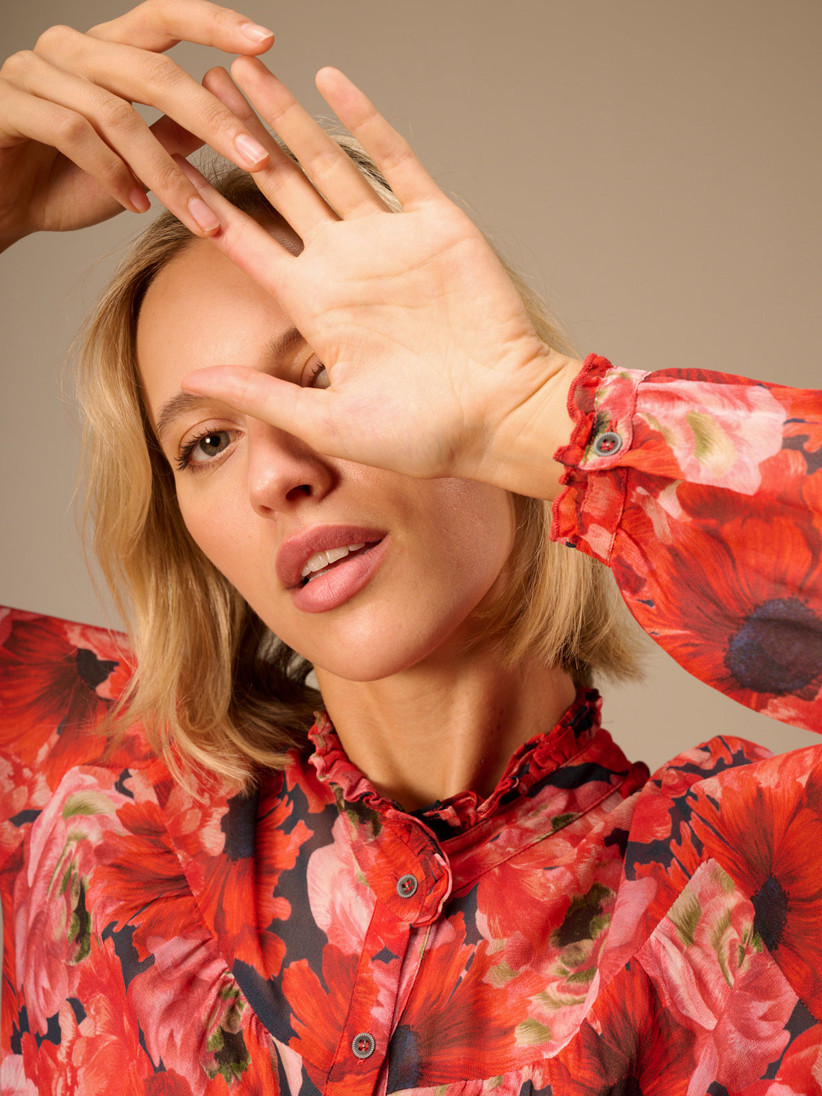Blouse with ruffle detail