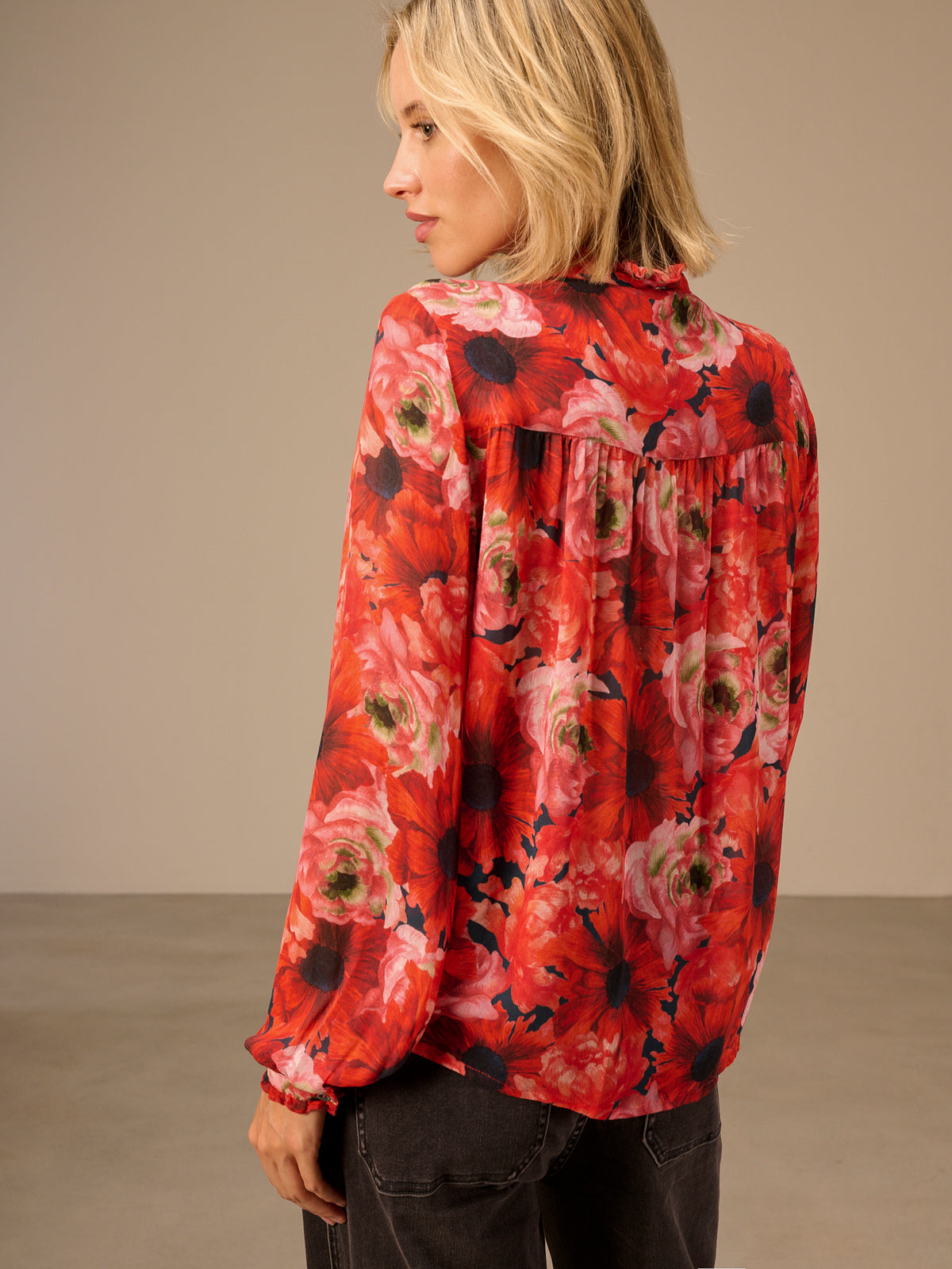 Blouse with ruffle detail