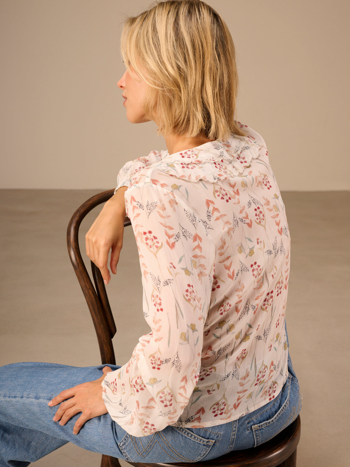 Blouse with ruffle detail