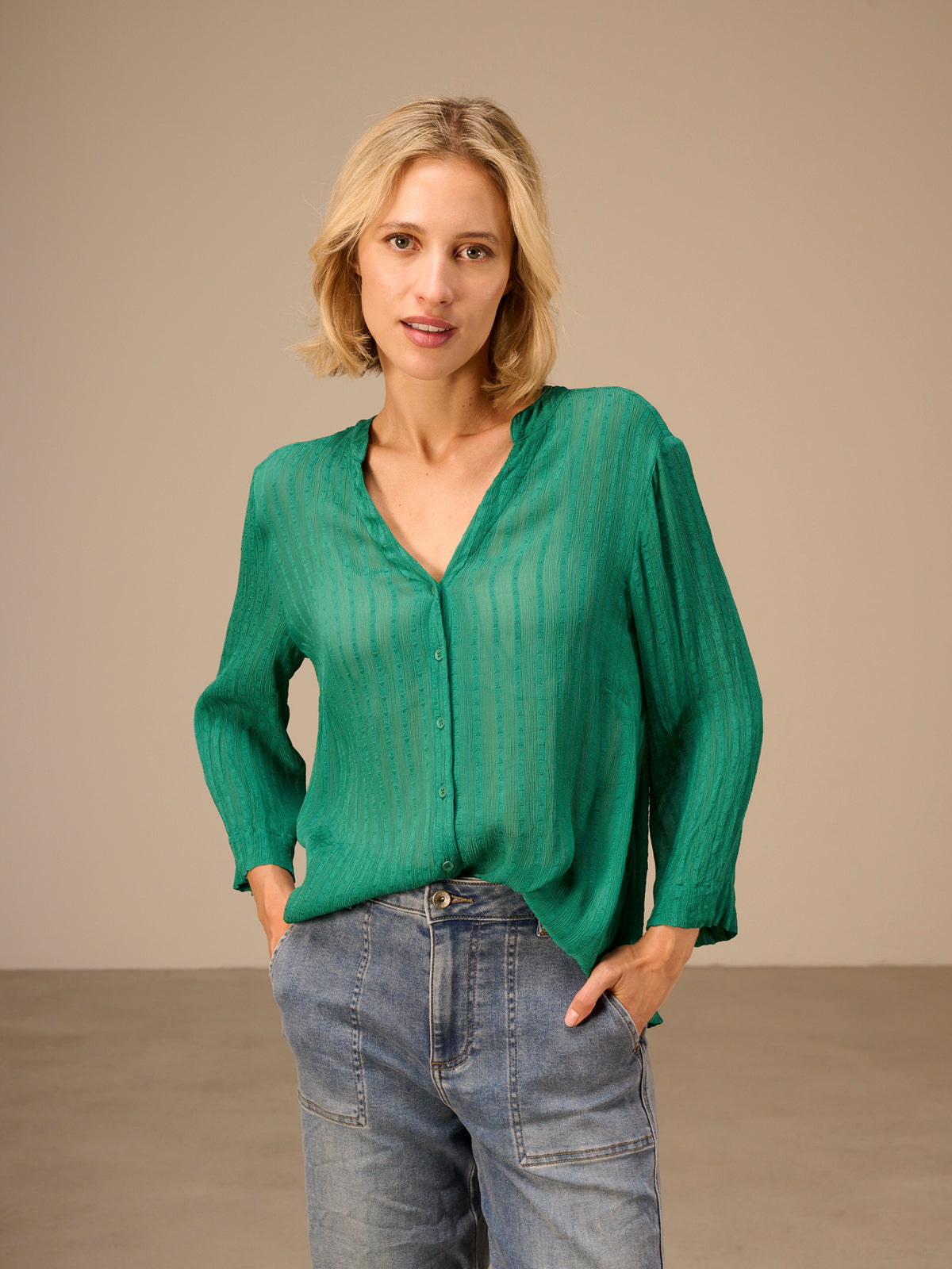 V-neck blouse