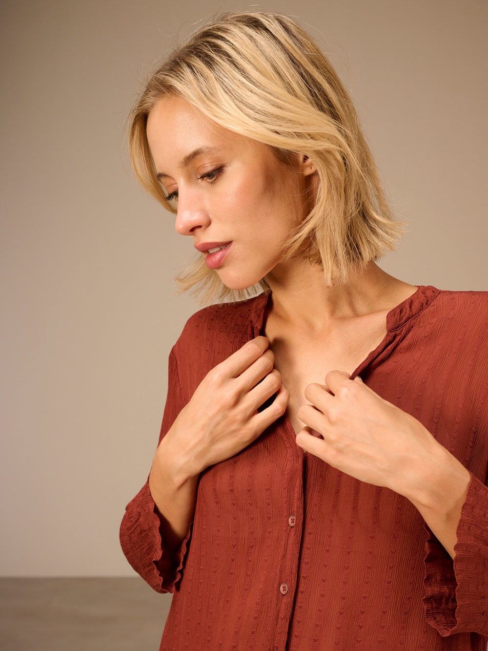 V-neck blouse