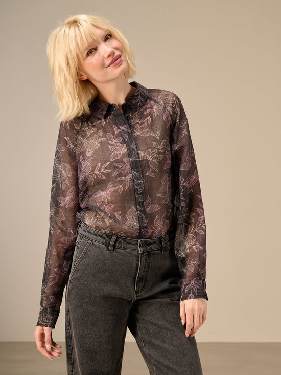 Blouse with button placket