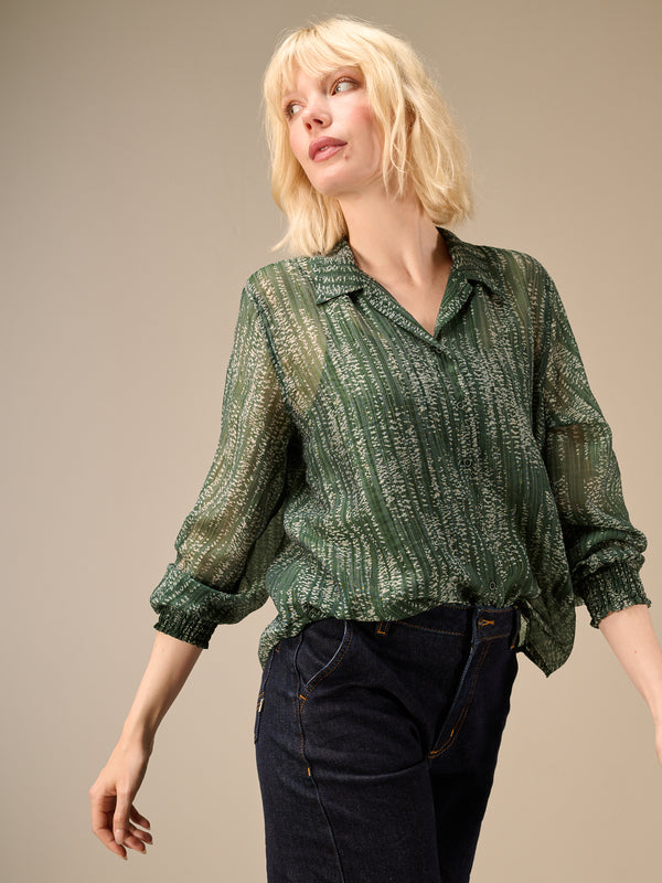 blouse avec motif à carreaux