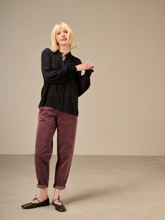 Blouse with ruffle detail