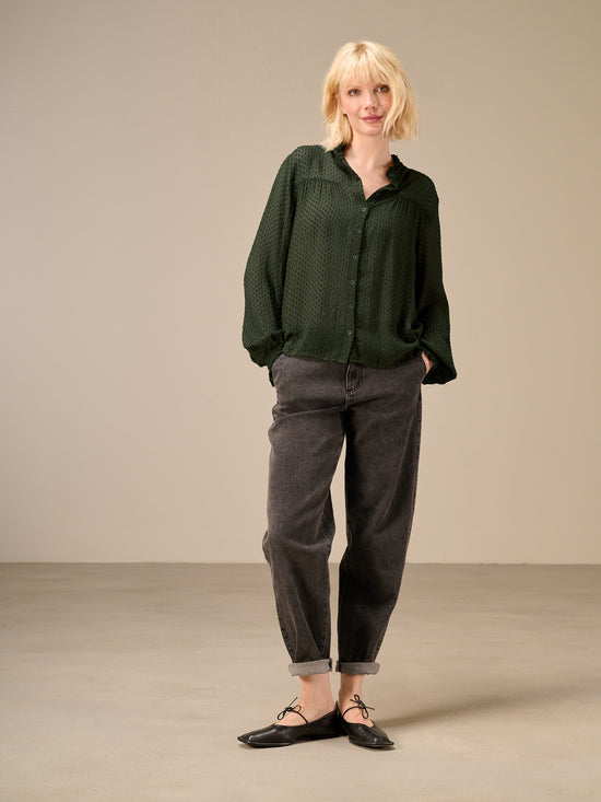 Blouse with ruffle detail
