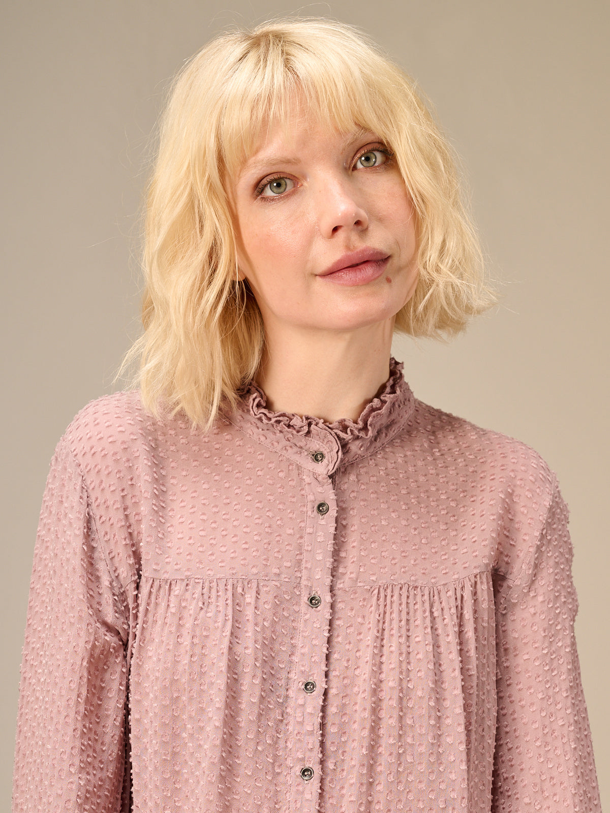Blouse with ruffle detail