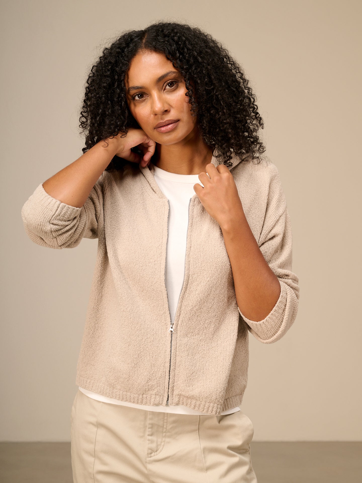 Hooded cardigan