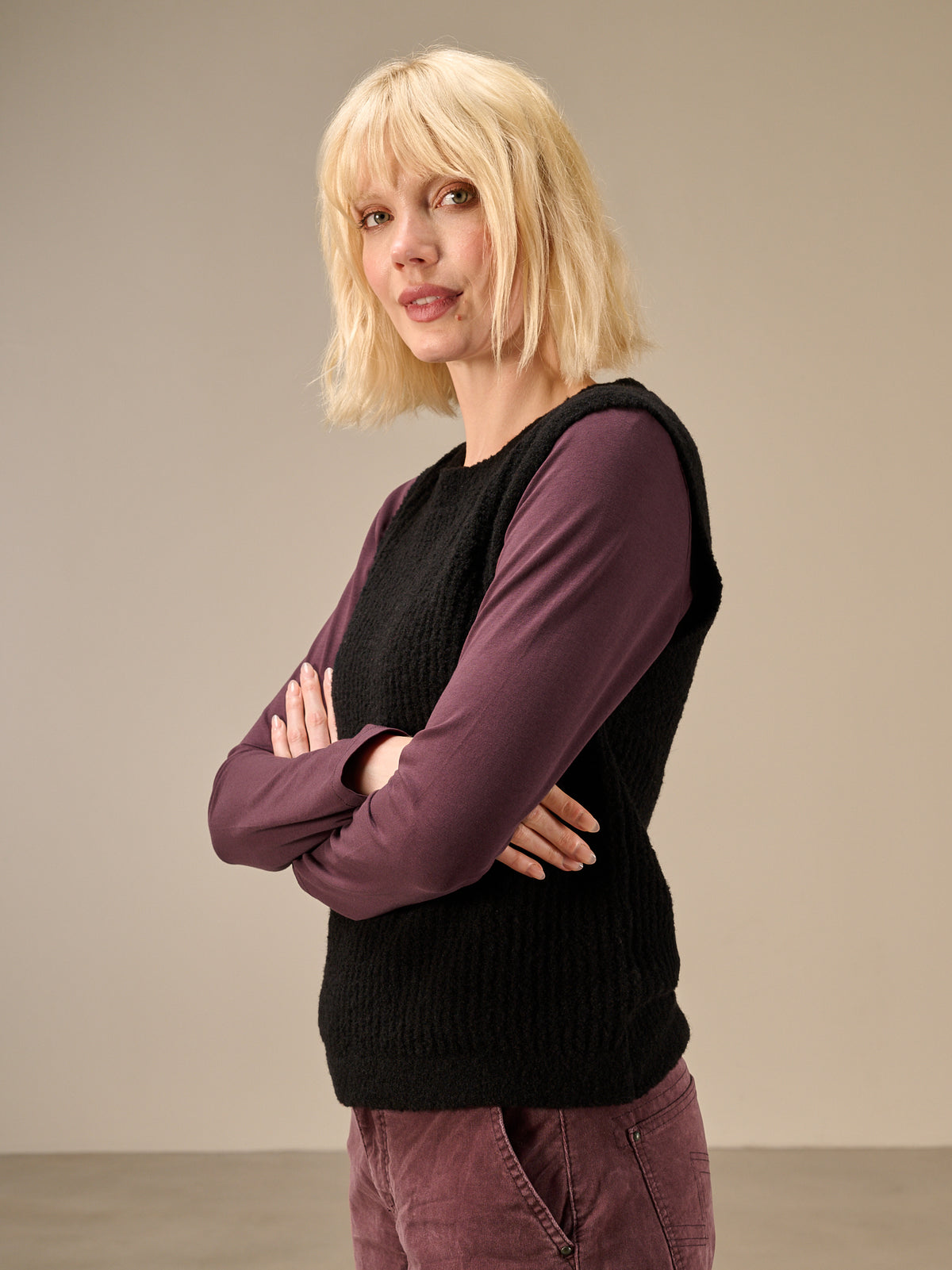 Sweater vest with wool