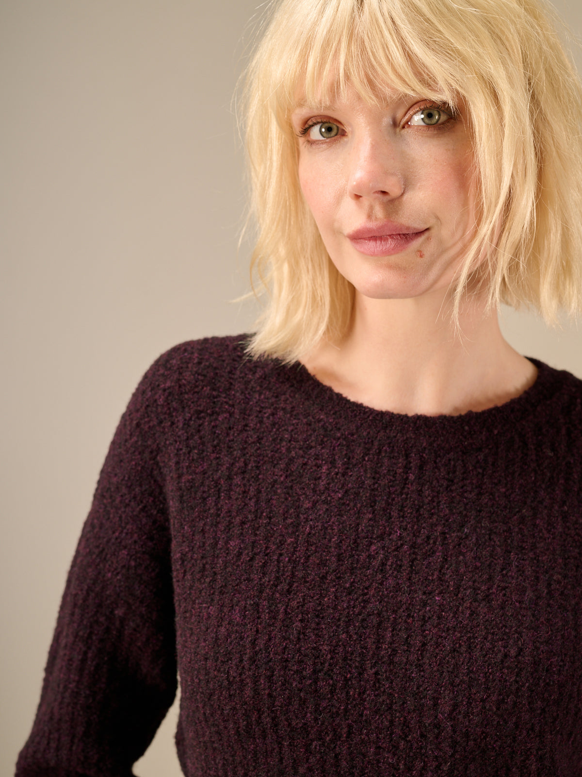 Knitted sweater with wool