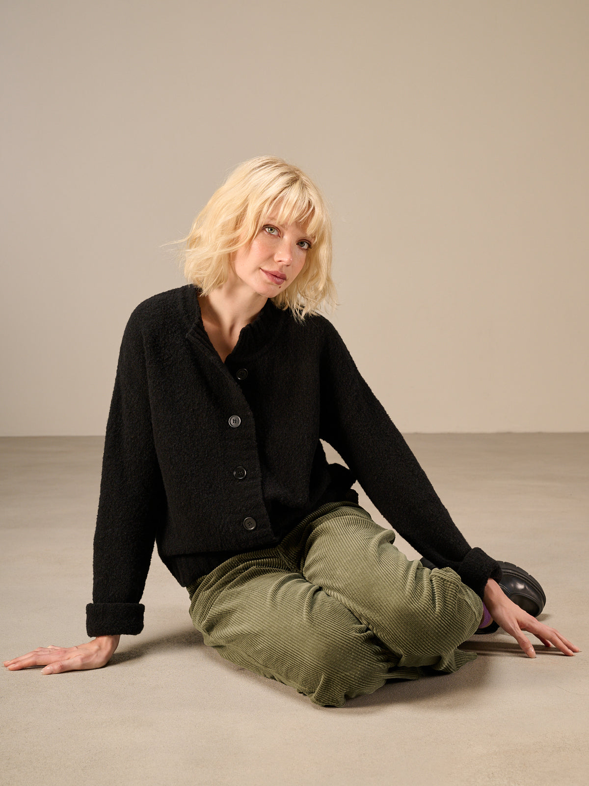 Cardigan with wool