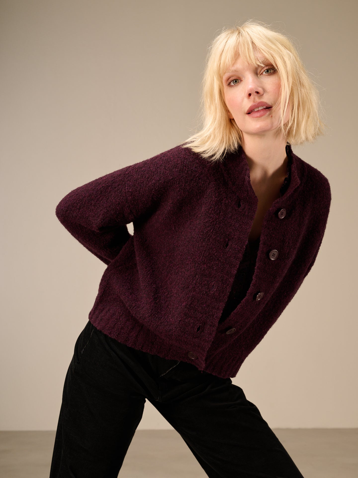 Cardigan with wool