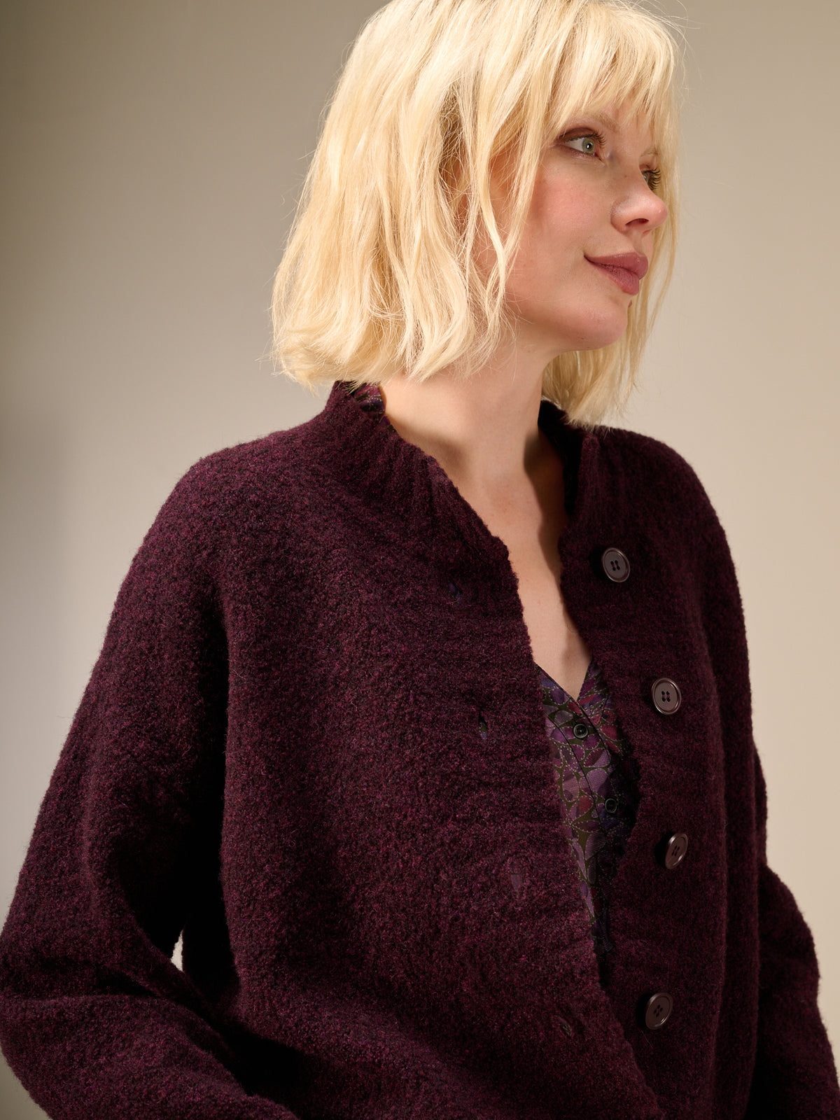 Cardigan with wool