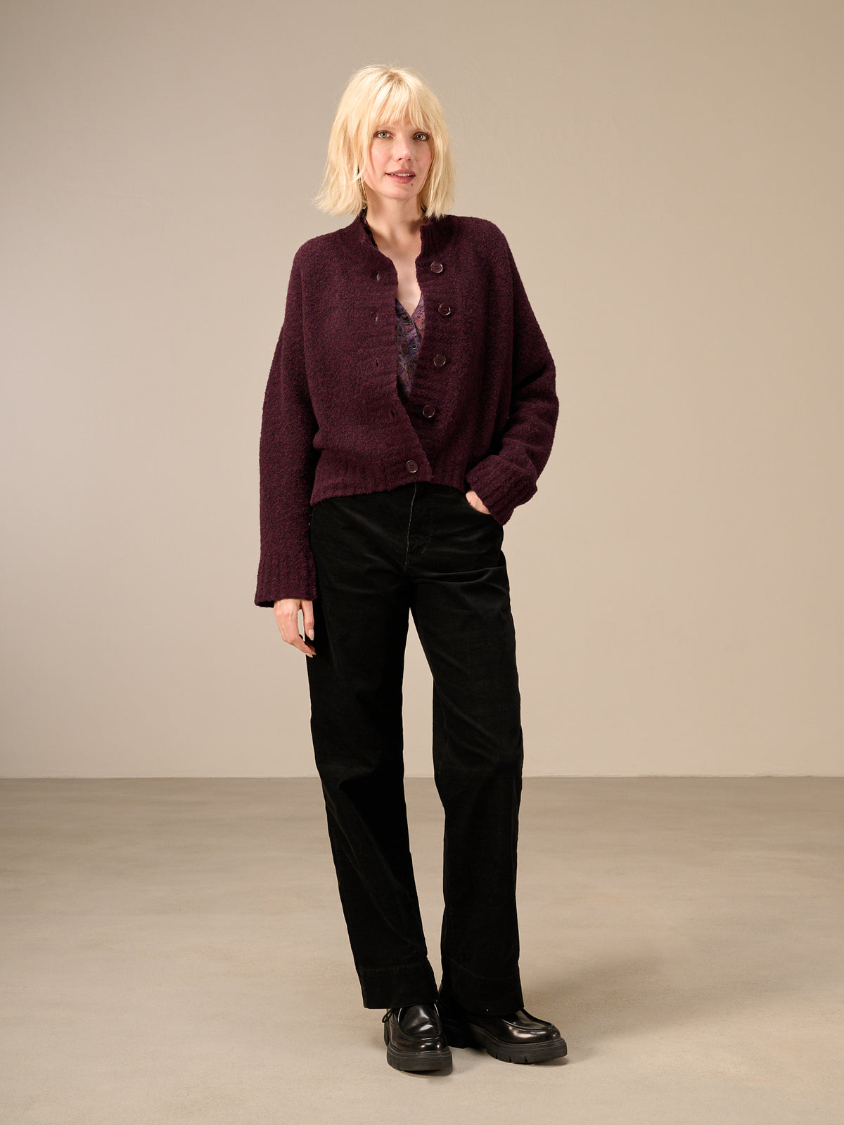 Cardigan with wool